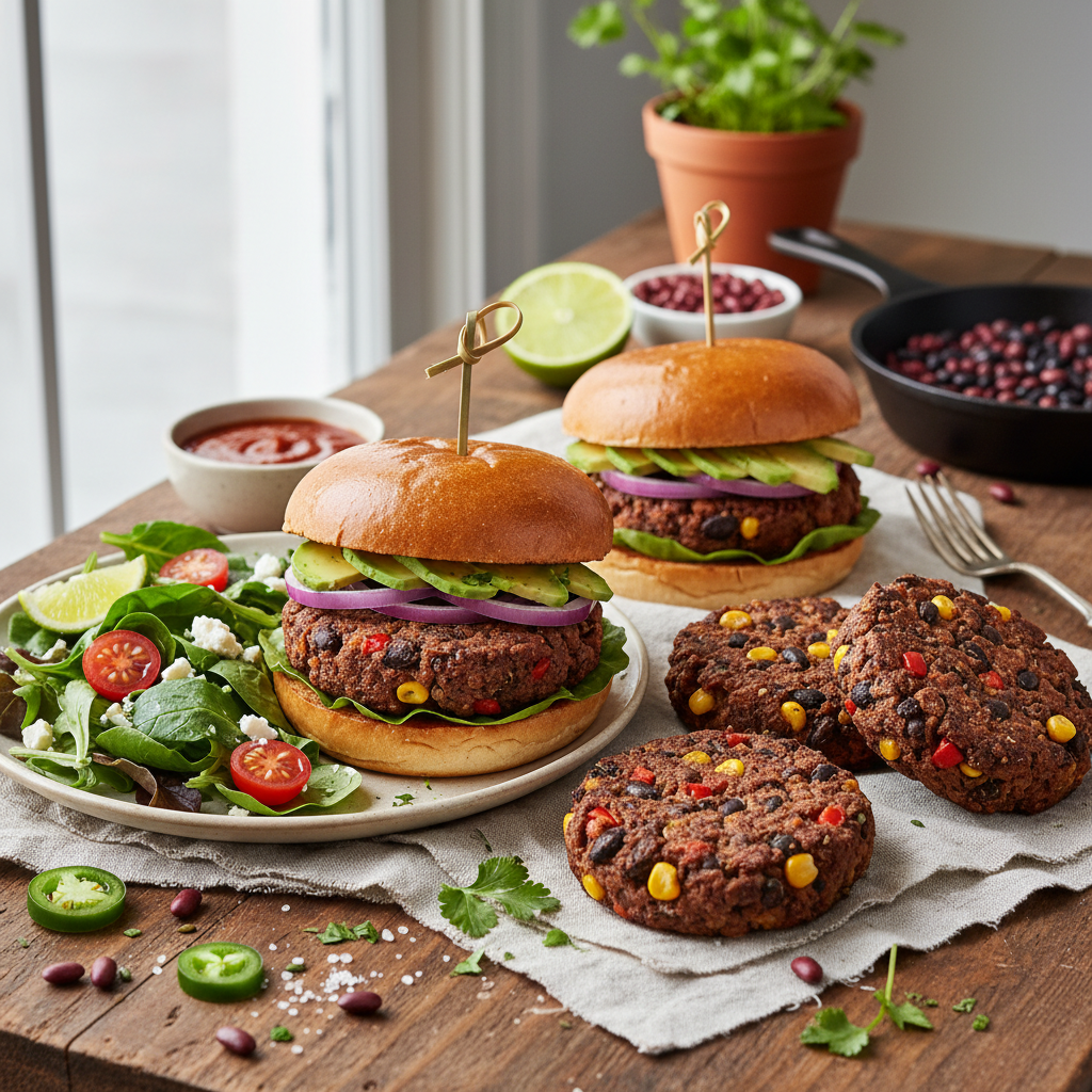 5-Ingredient Black Bean Burgers