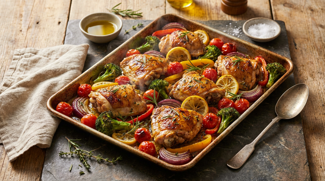 Speedy Sheet-Pan Lemon Herb Chicken
