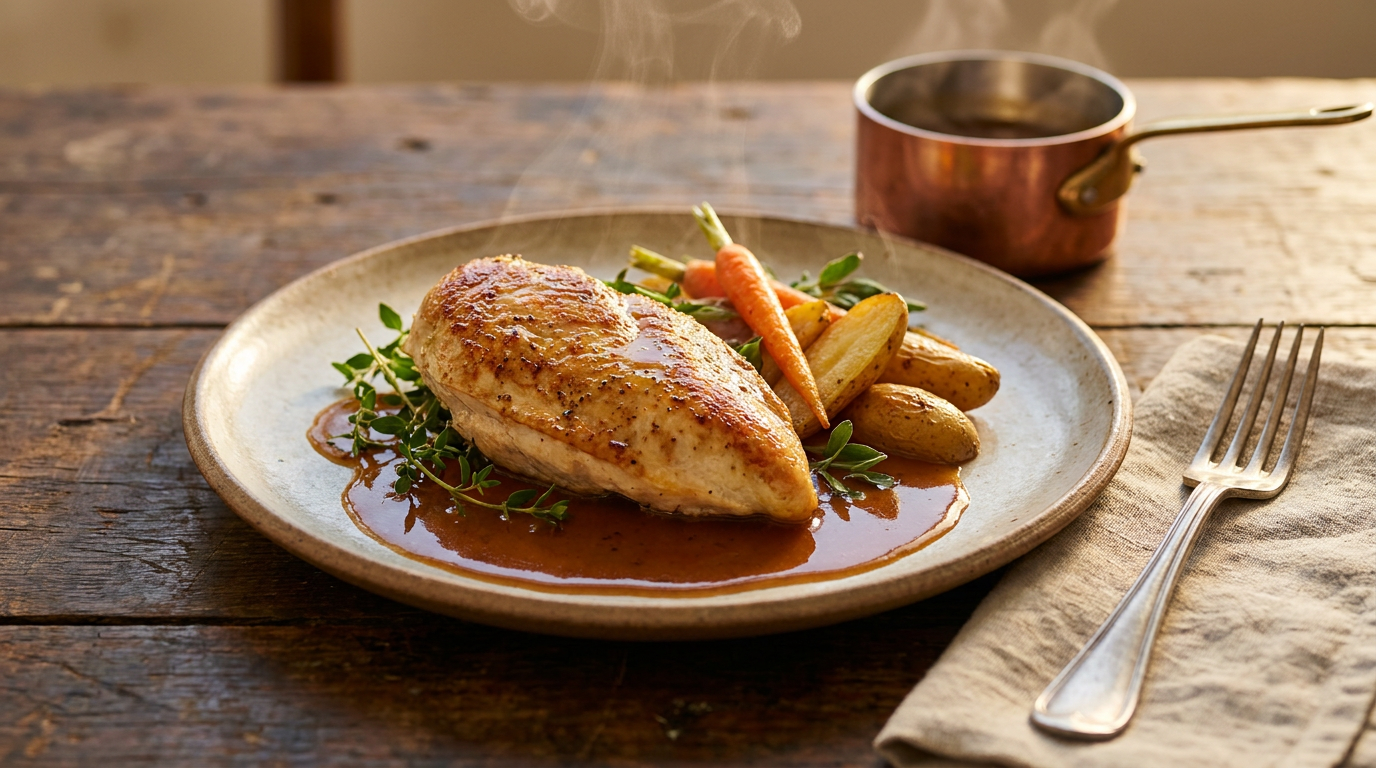 Pan-Seared Breast With Glossy Pan Sauce