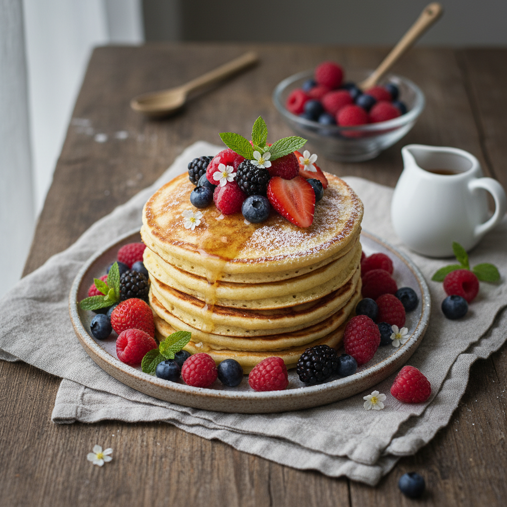 Almond Flour Pancakes with Berries