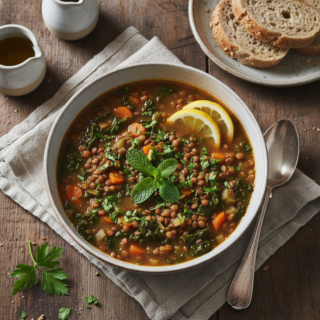 Lentil and Kale Soup with Lemon