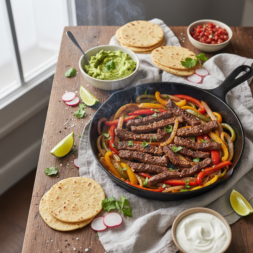 Quick Skirt Steak Fajitas