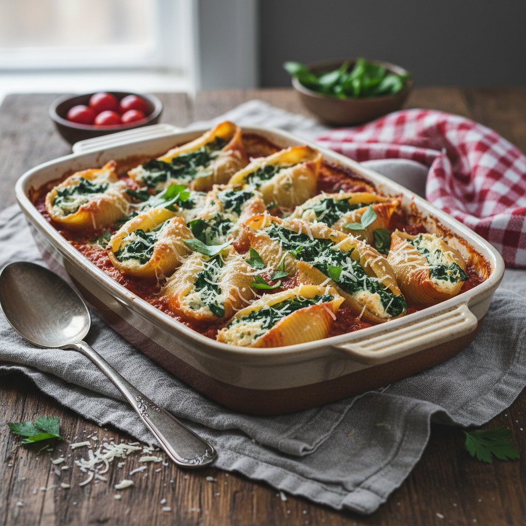 Spinach and Ricotta Stuffed Shells