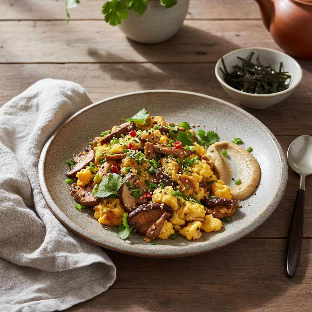 Savory Miso-Mushroom Scramble
