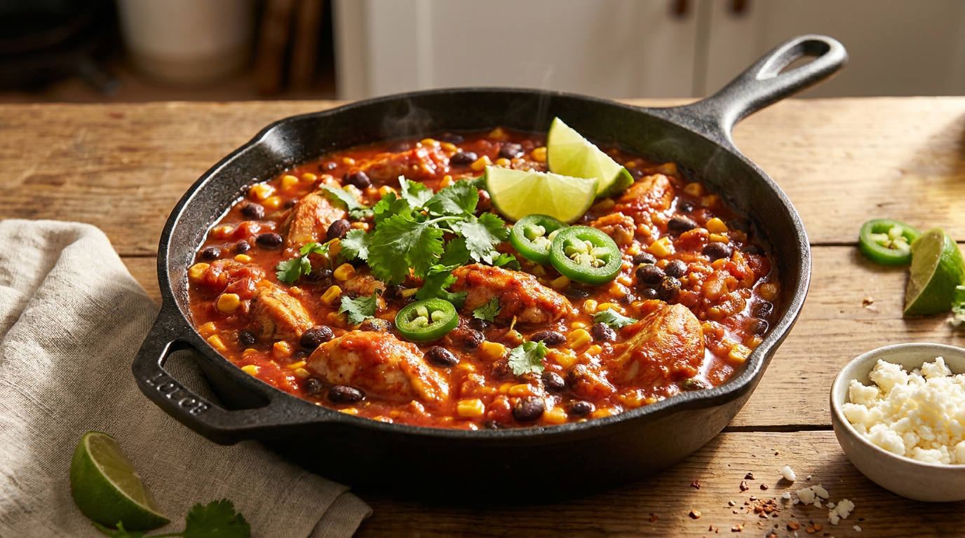 Spicy Chicken and Black Bean Skillet