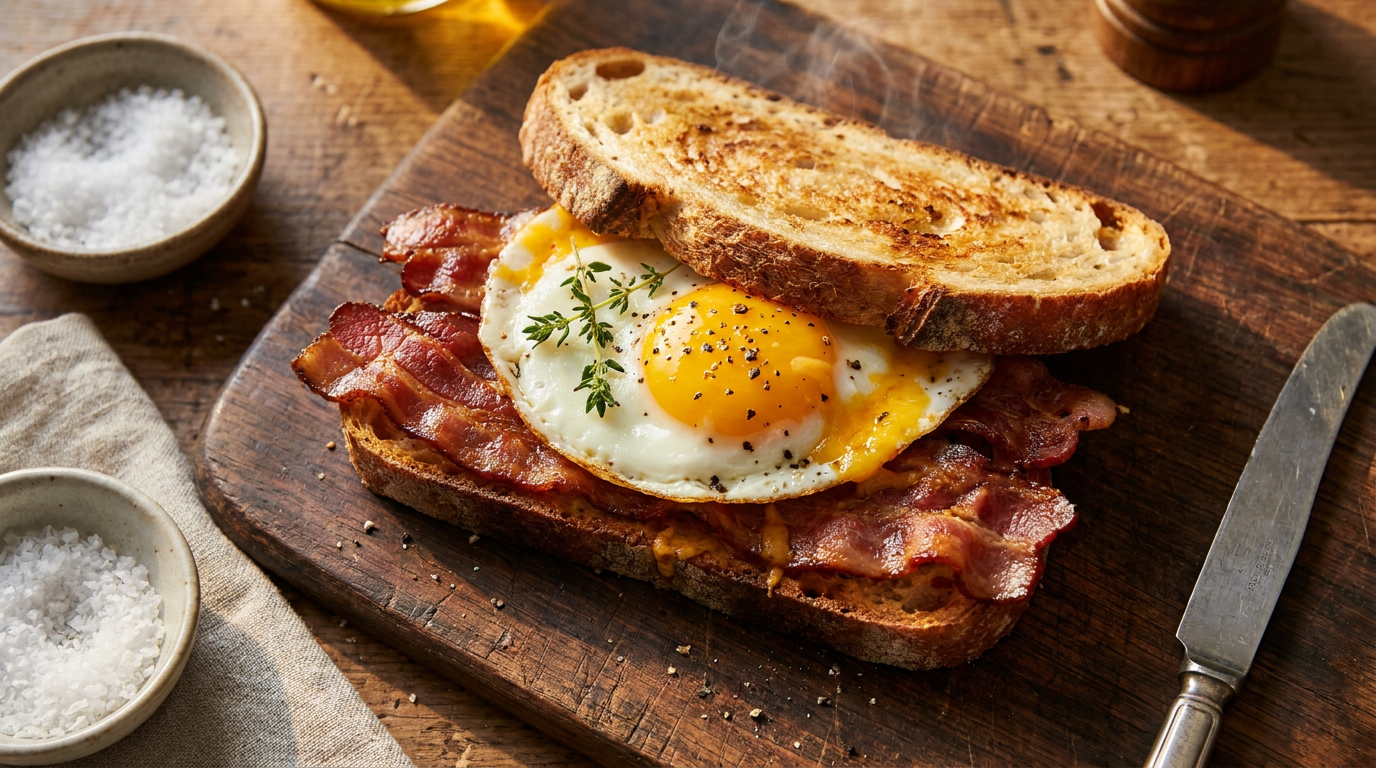 Crispy Bacon & Egg Sandwich