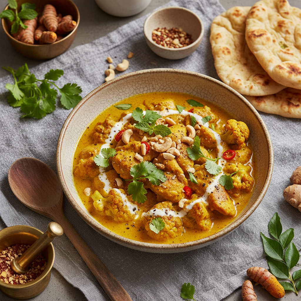 Turmeric Chicken and Cauliflower Curry