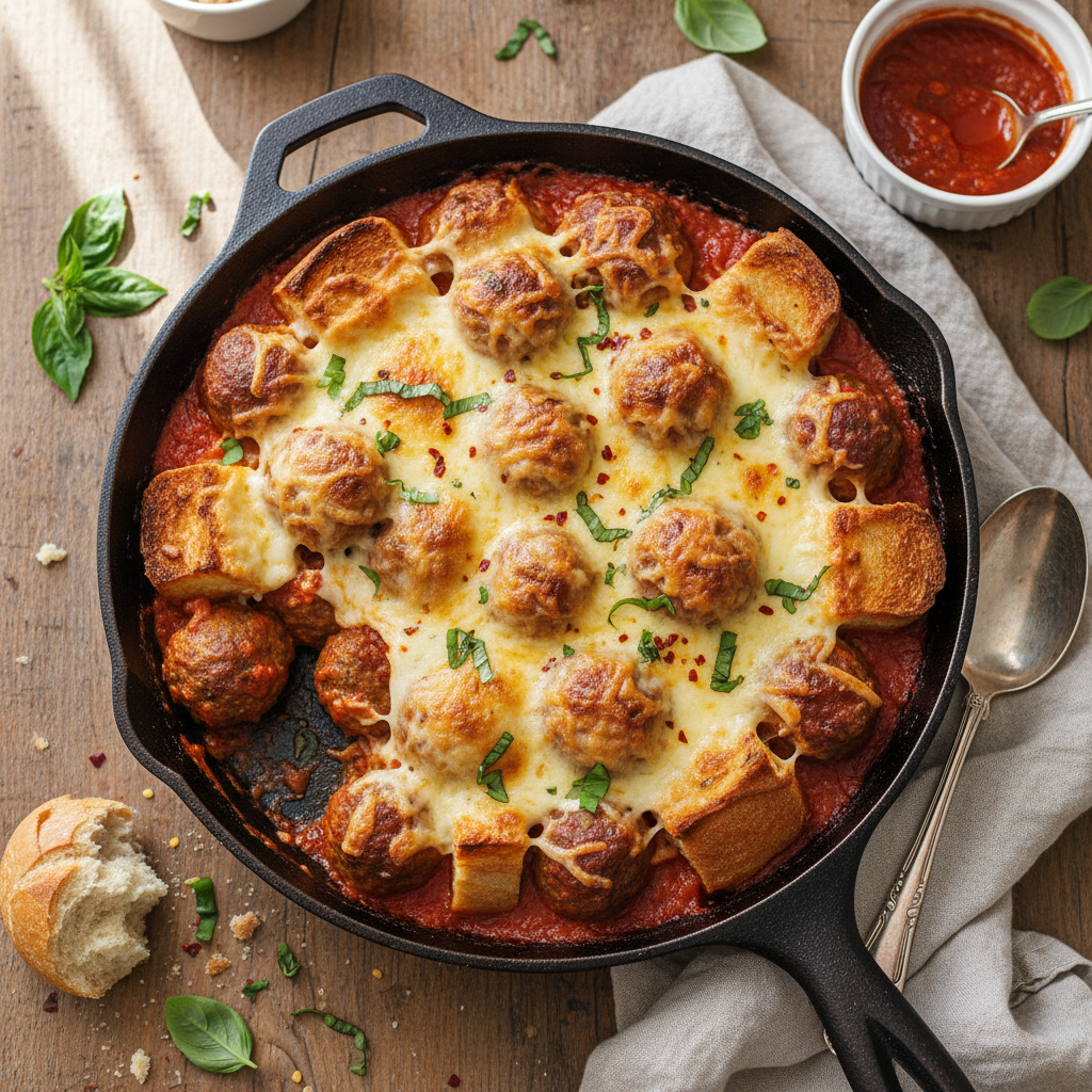Easy Meatball Sub Casserole