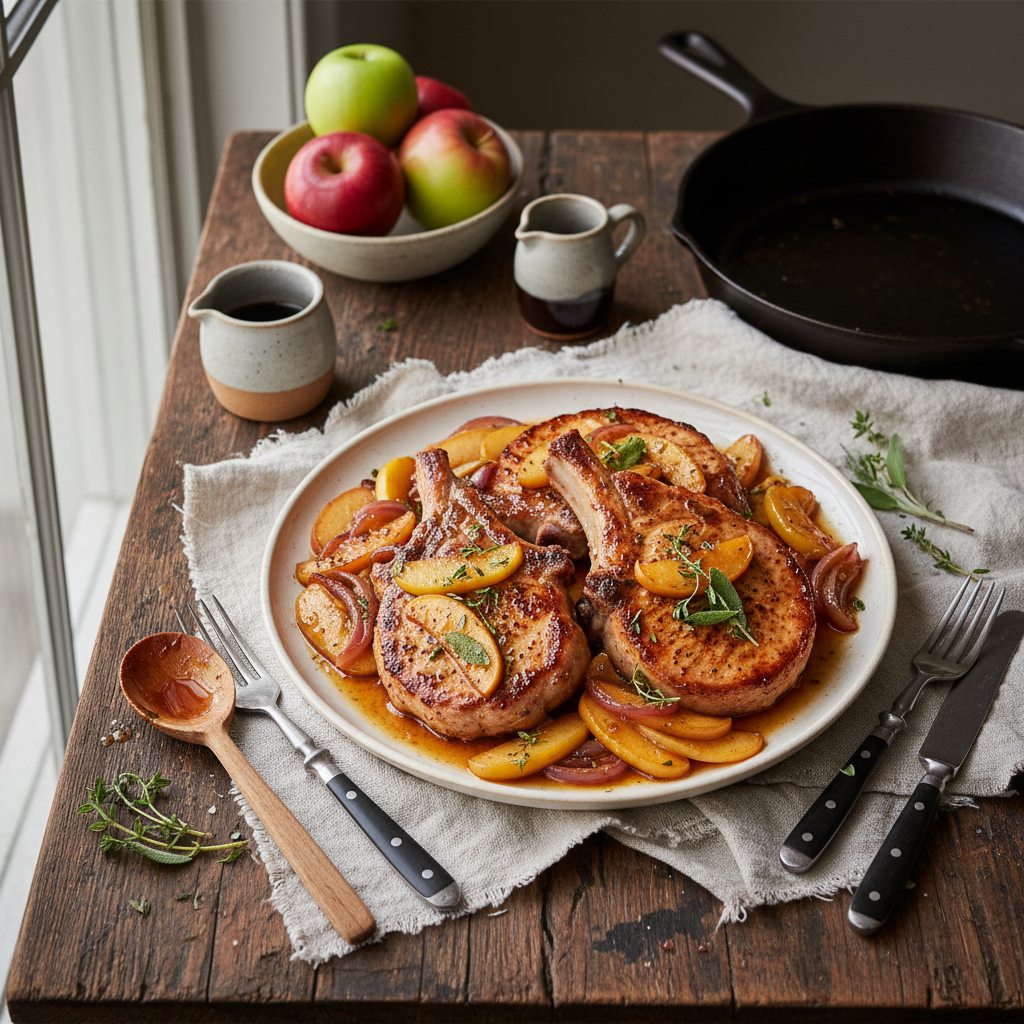 Pork Chops with Apples and Onions