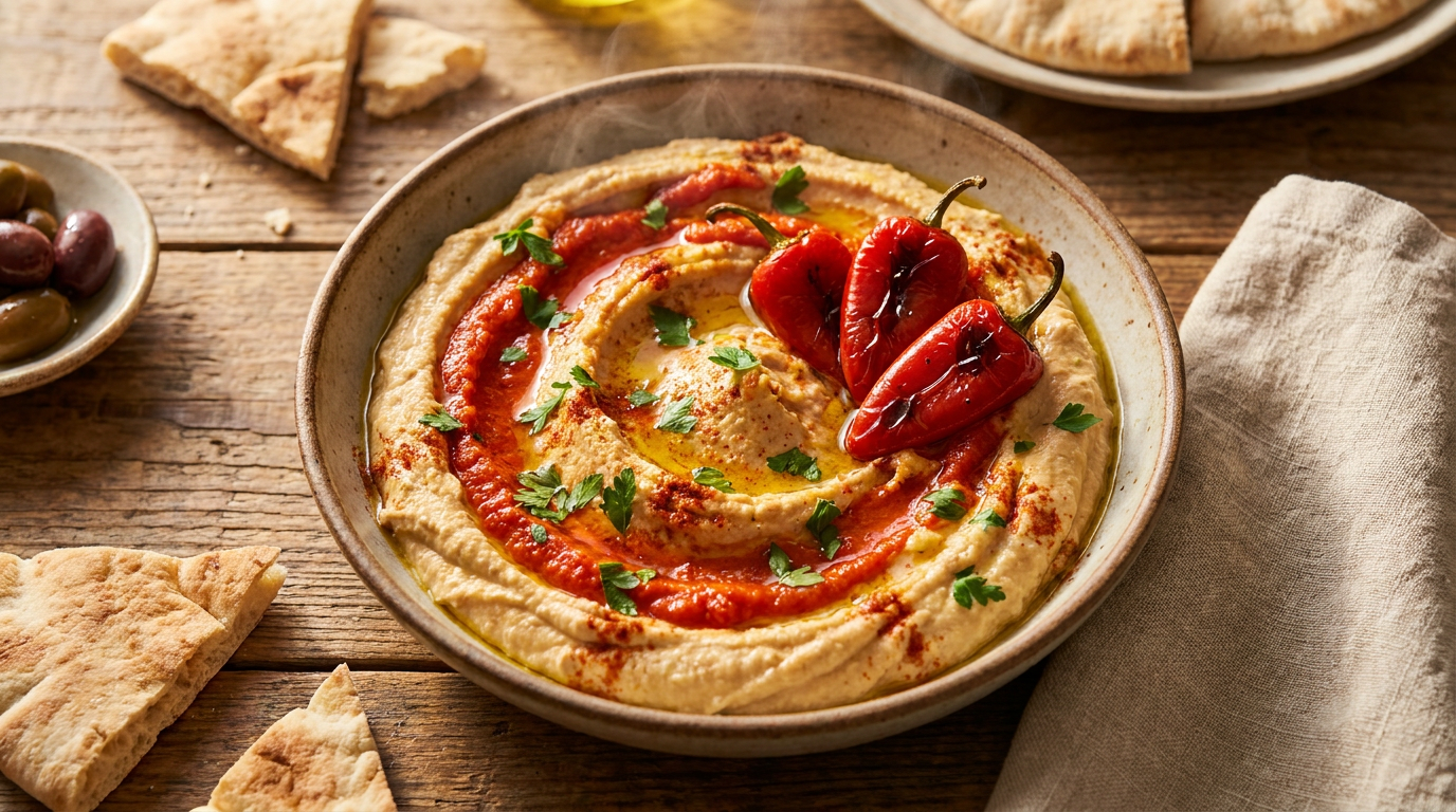 Hummus with Roasted Red Pepper