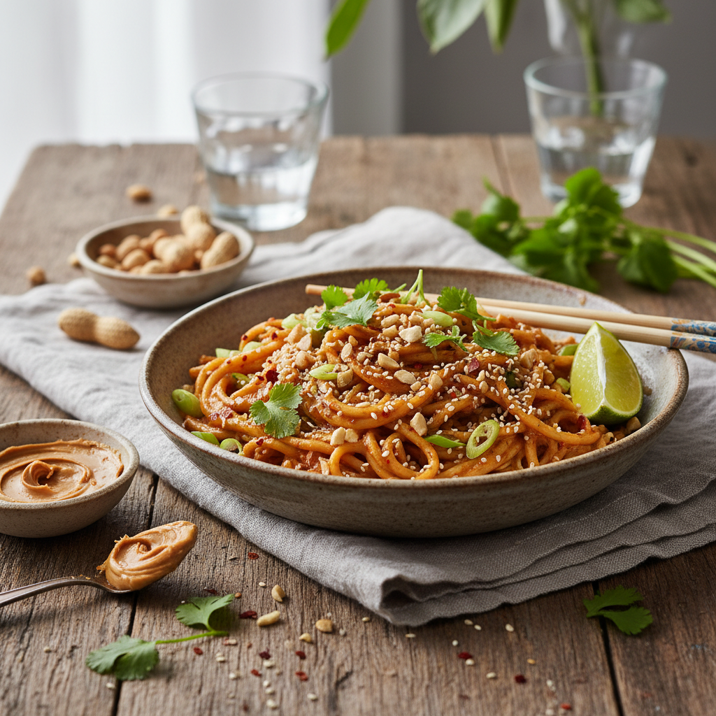5-Minute Spicy Peanut Noodles