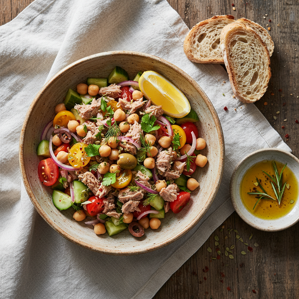Mediterranean Chickpea and Tuna Salad