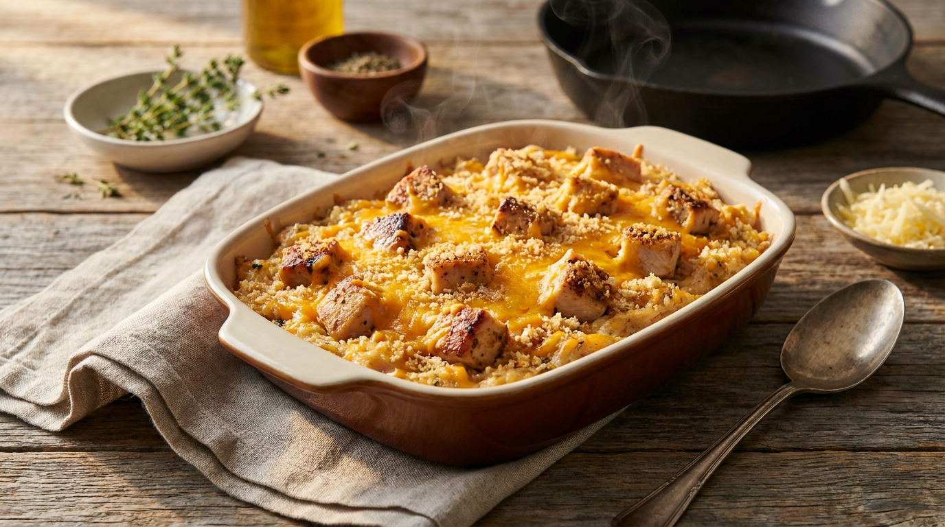 Cheesy Chicken & Rice Bake