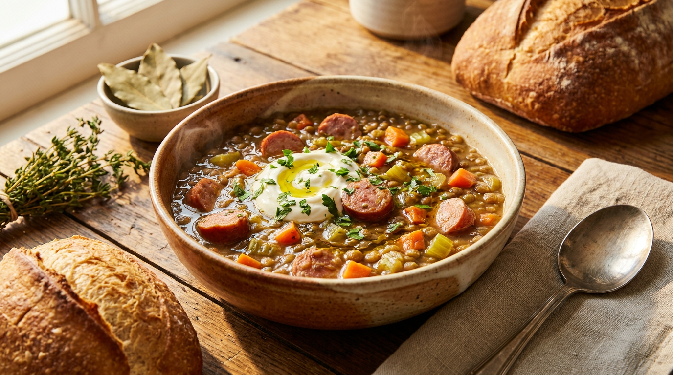 Lentil Soup with Smoked Sausage
