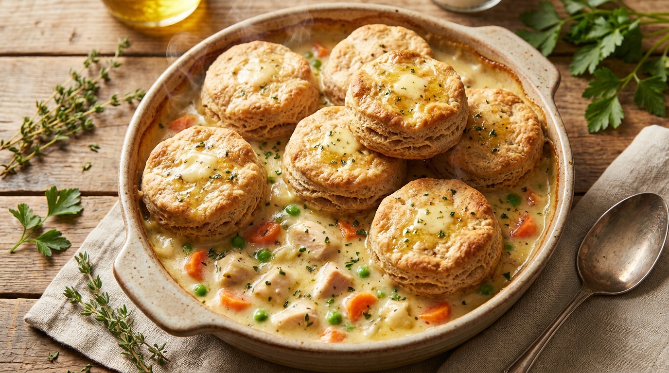 Creamy Chicken & Biscuit Casserole