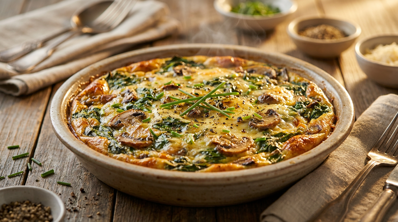 Crustless Quiche with Spinach