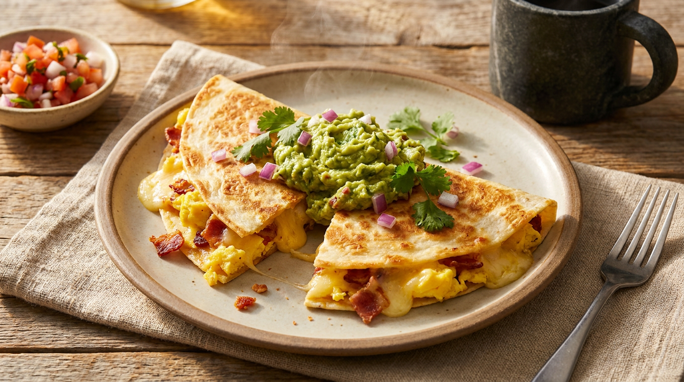 Breakfast Quesadilla with Guac