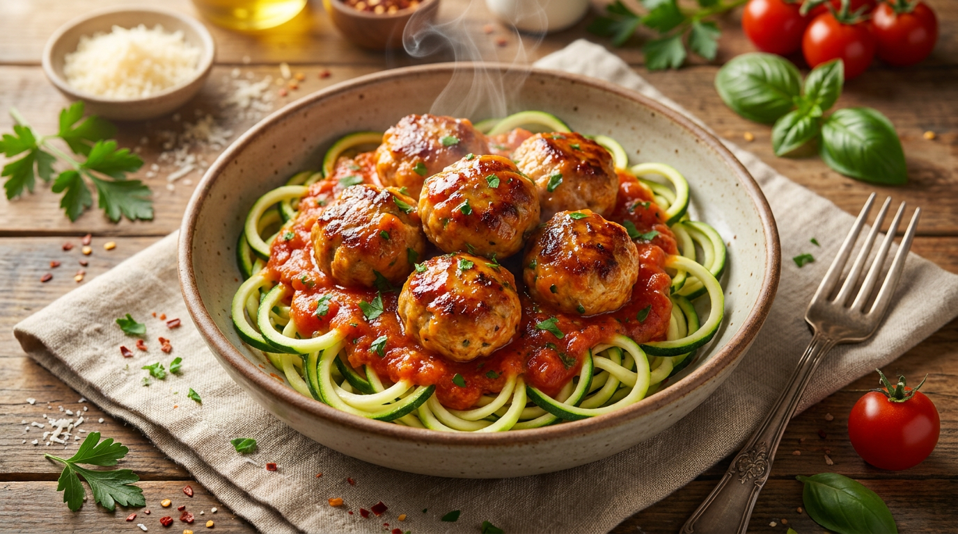 Turkey Meatballs with Zucchini Noodles
