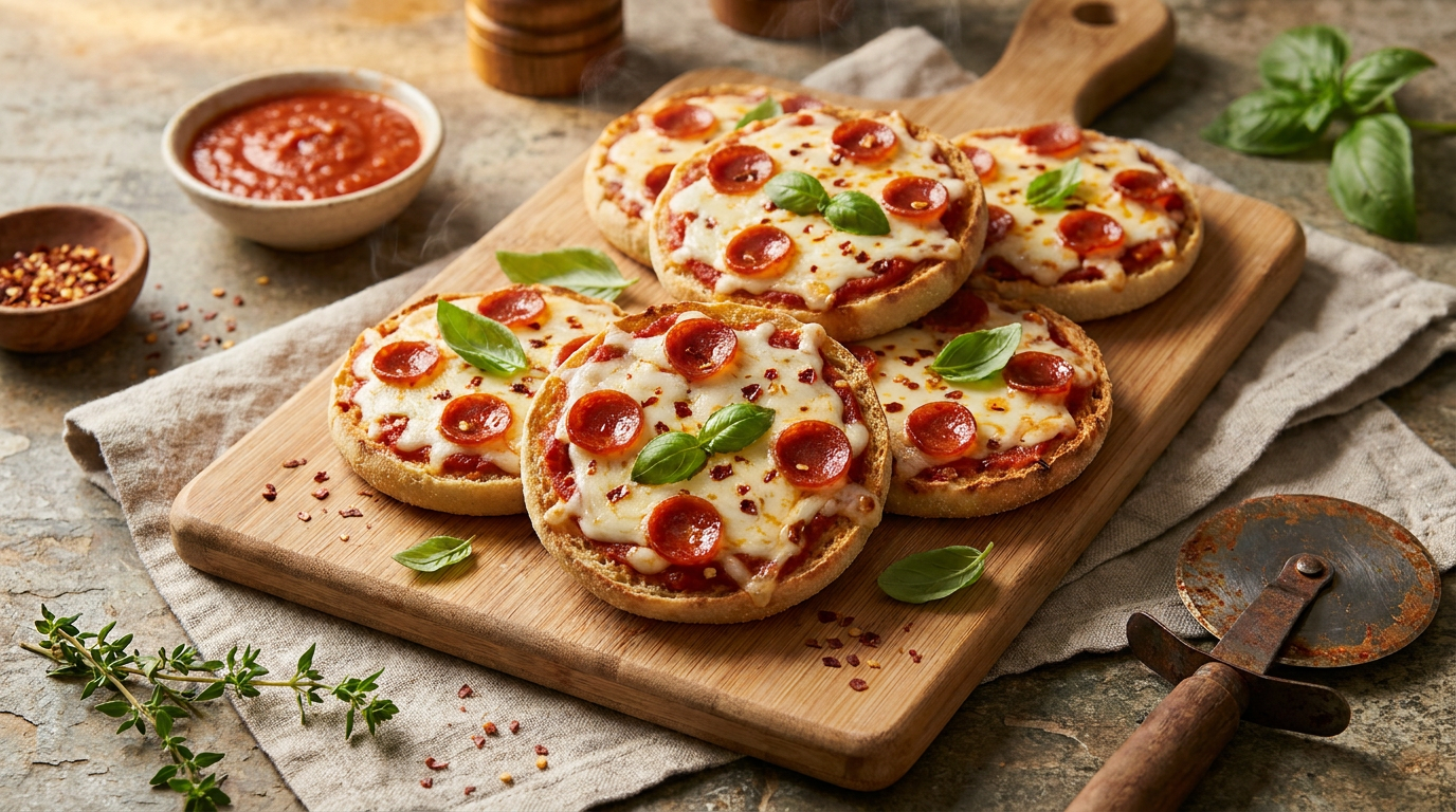 Mini Pepperoni Pizzas (English Muffin)