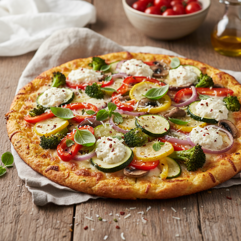 Cauliflower Crust Veggie Pizza