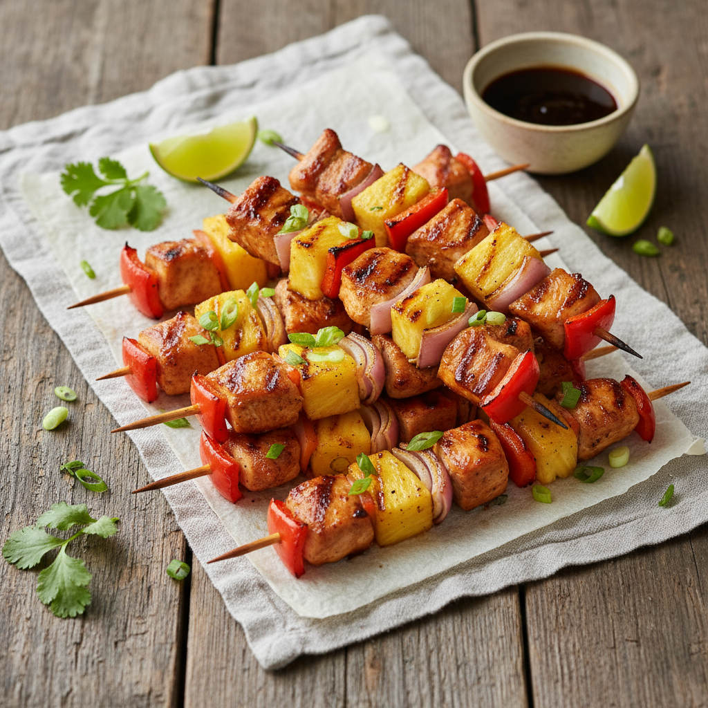 Teriyaki Chicken and Pineapple Skewers
