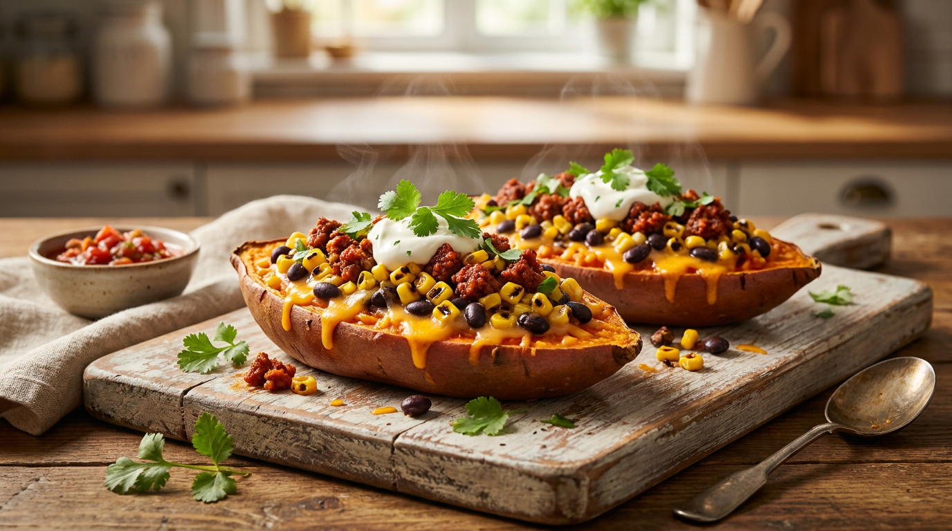 Loaded Sweet Potato Boats