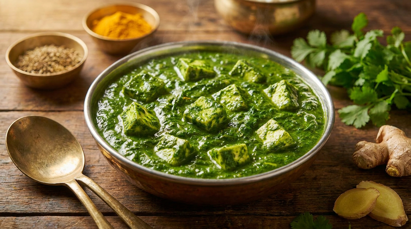Saag Paneer (Vibrant Green, Not Army-Drab)