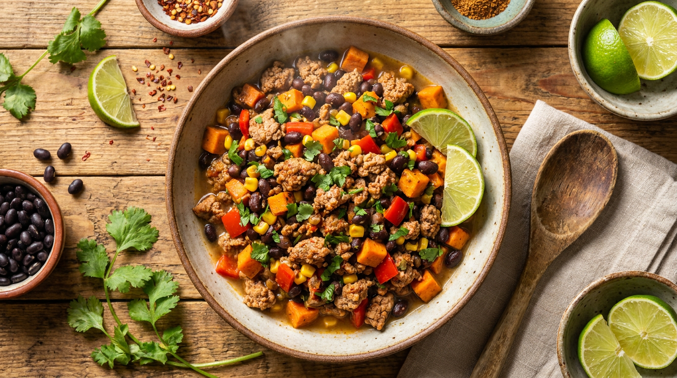 Ground Turkey and Black Bean Sauté