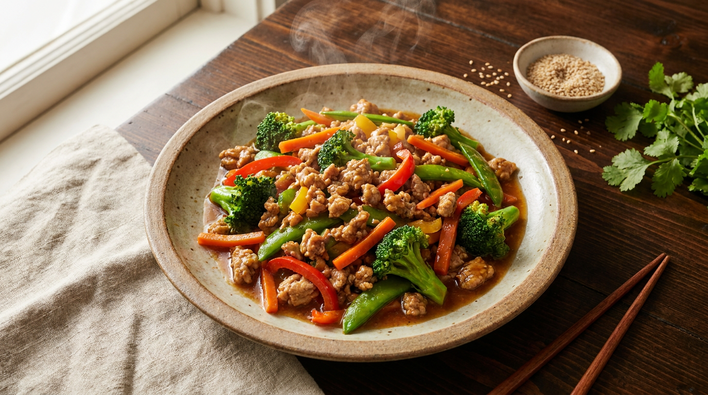 Ground Turkey & Veggie Stir-Fry