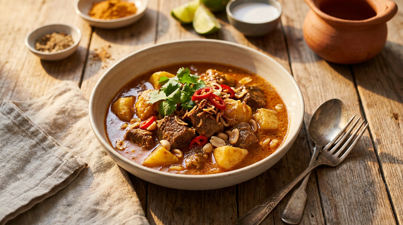 Massaman Beef Curry (Deep Depth, Not Flat)