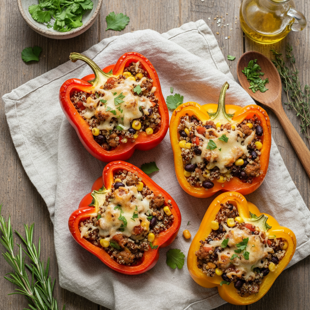 Stuffed Bell Peppers with Turkey and Quinoa