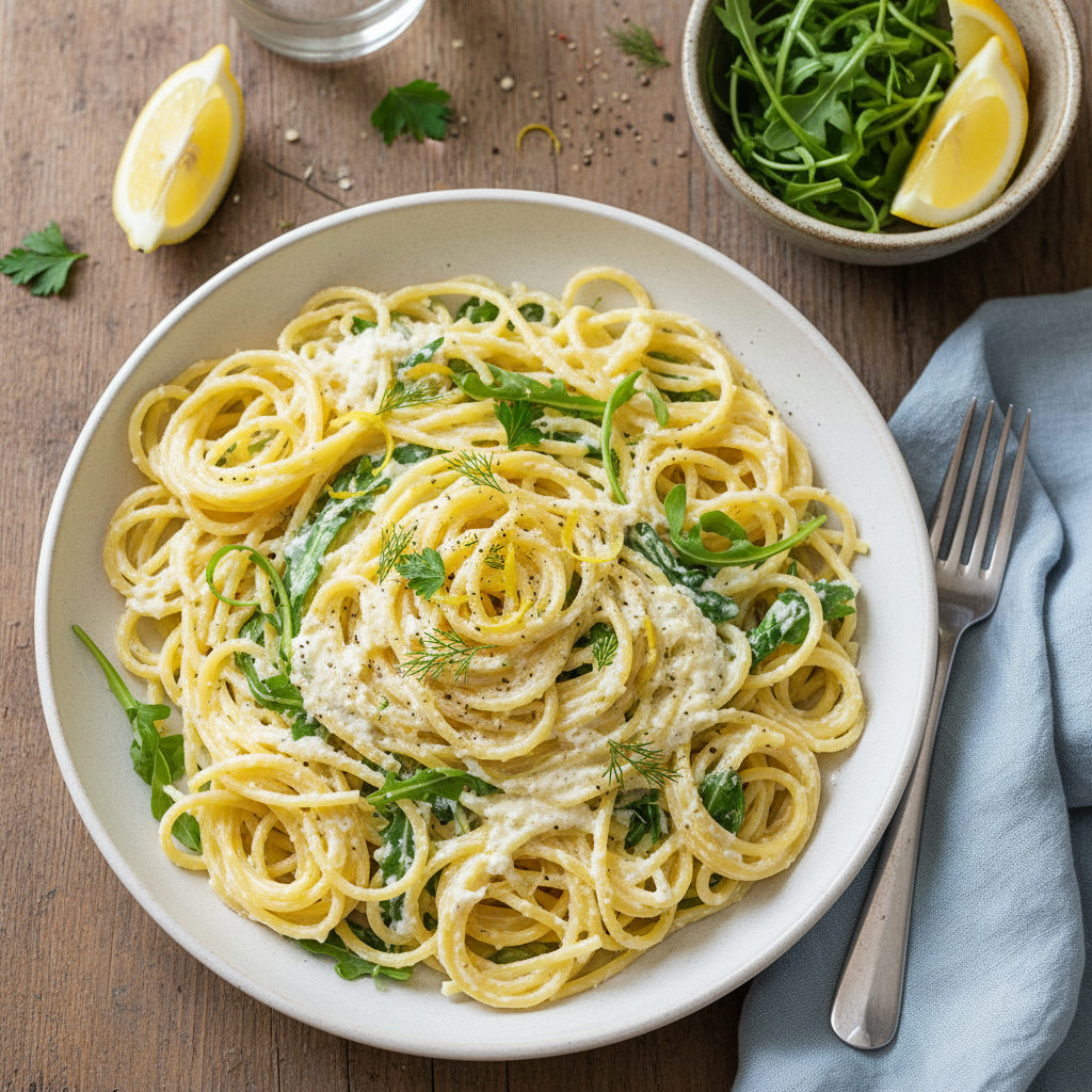 Lemon Ricotta Pasta with Arugula