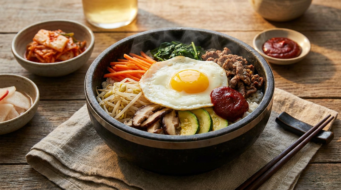 Classic Bibimbap (Mixed Rice with Vegetables & Beef)