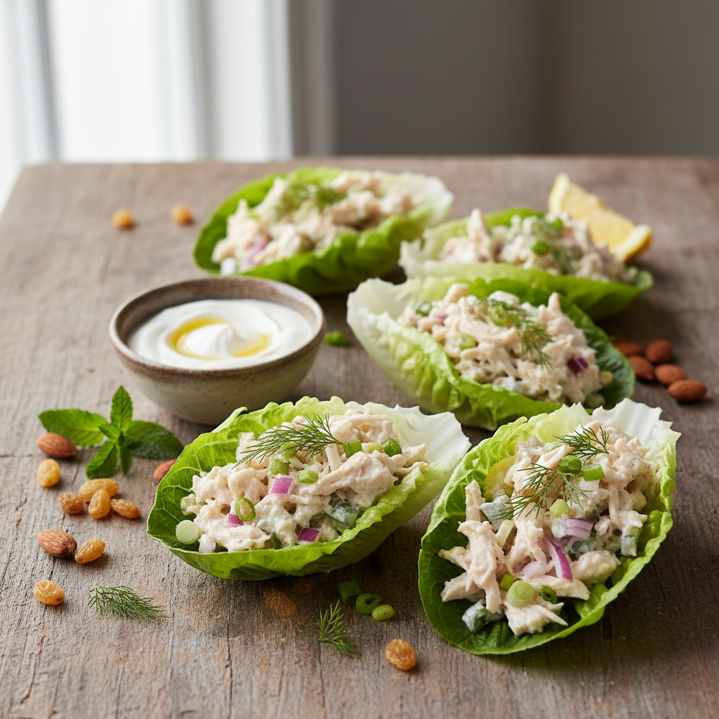 Greek Yogurt Chicken Salad Lettuce Cups