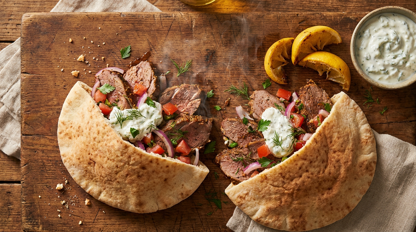 Authentic Lamb Gyros with Tzatziki