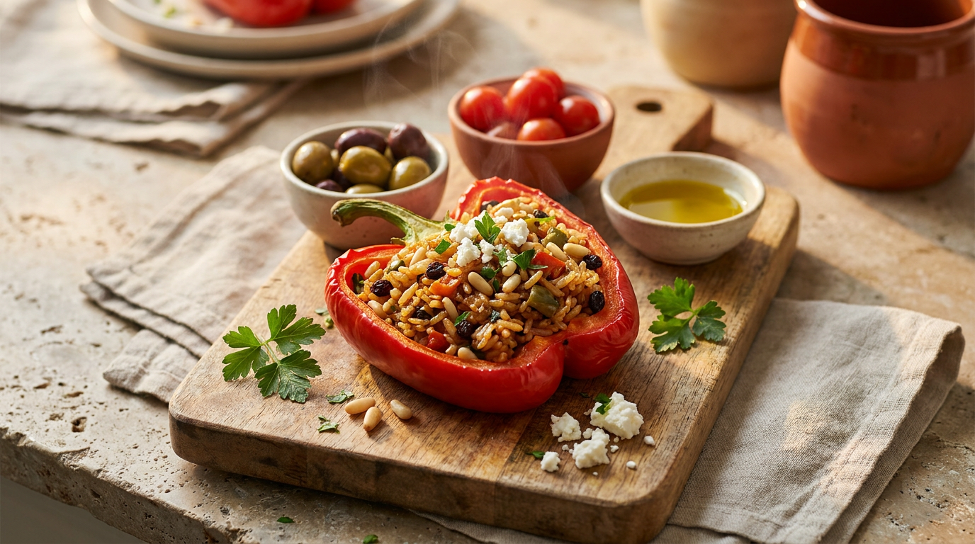 Mediterranean Stuffed Pepper Rice
