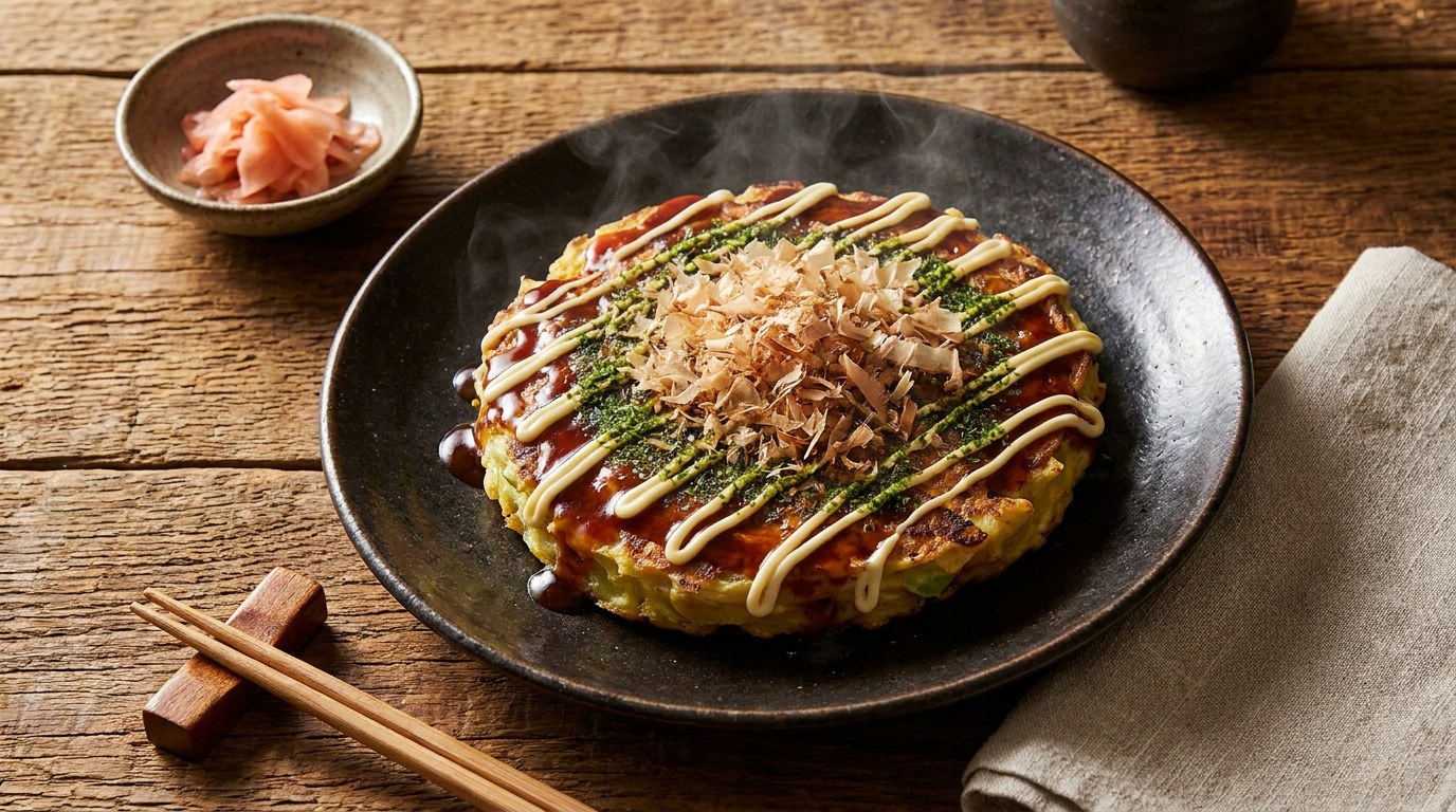 Okonomiyaki (Savory Cabbage Pancake)