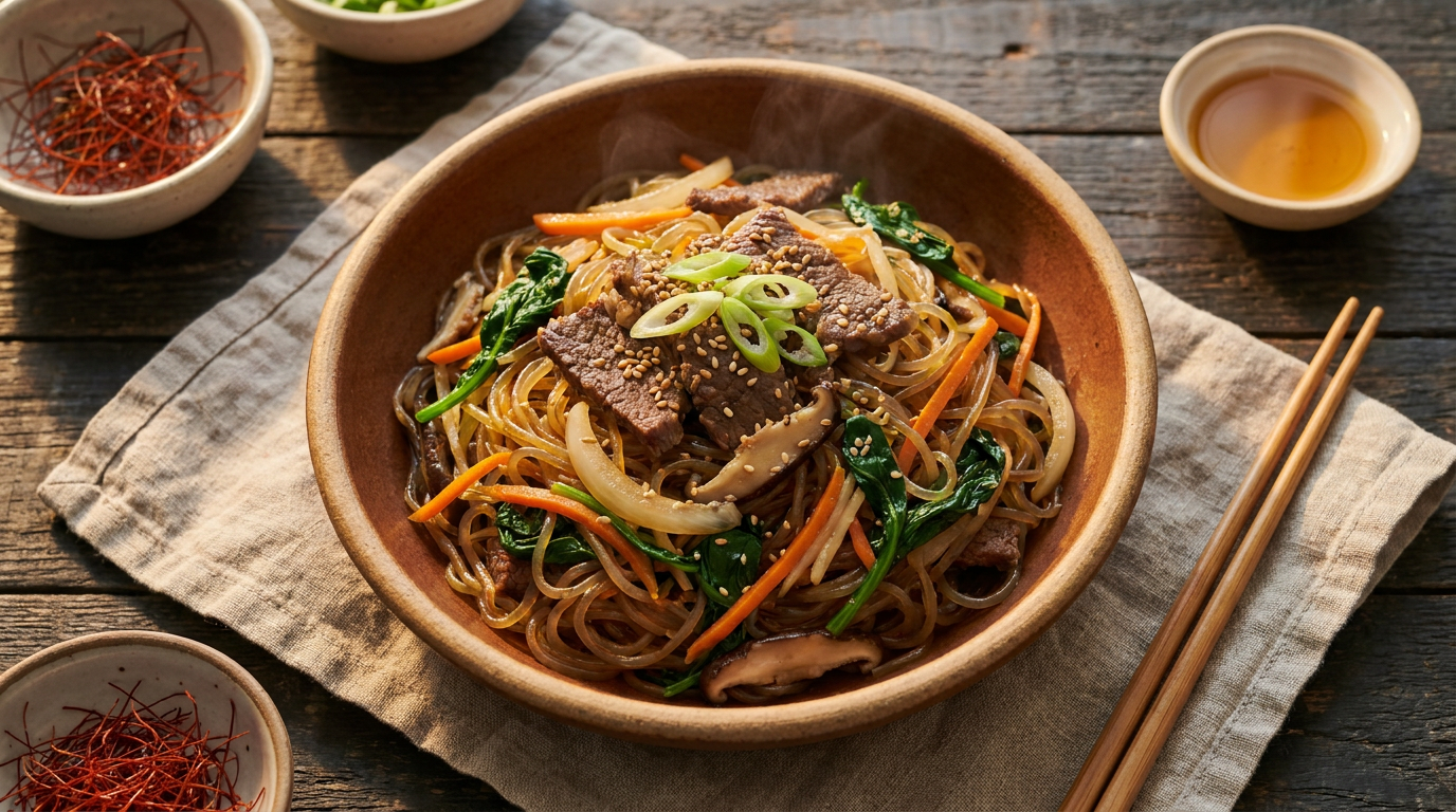 Japchae (Glass Noodle Stir Fry)