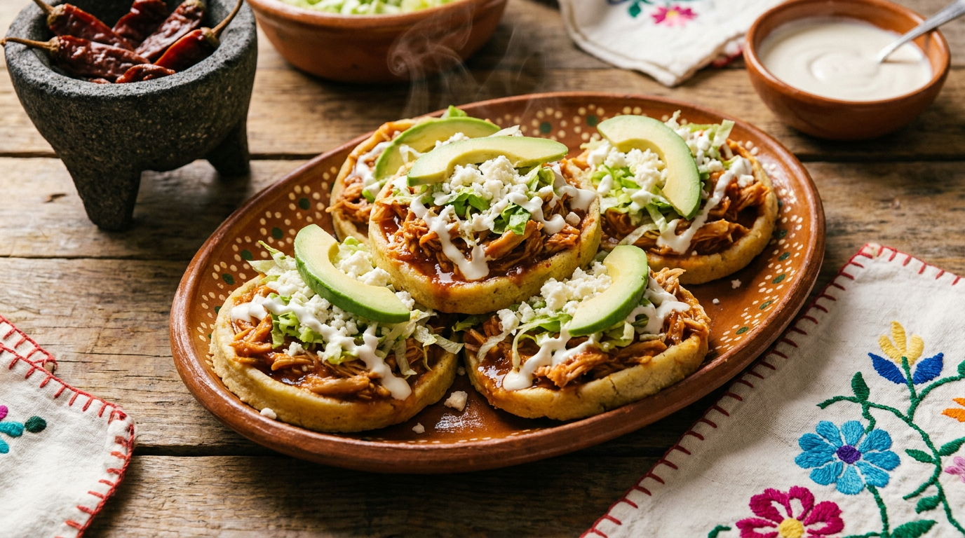 Sopes de Tinga de Pollo