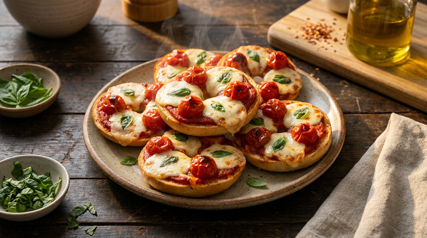 Mini Margherita Pizza Bagels