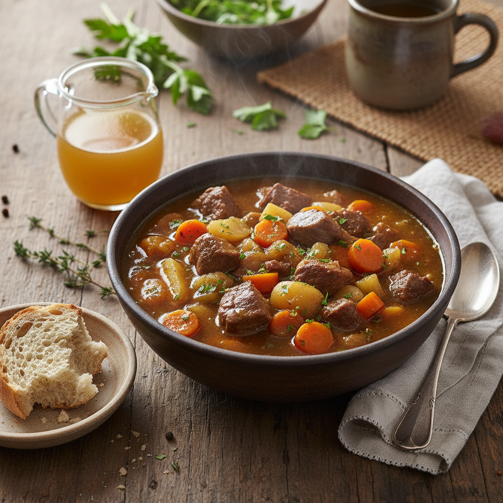 Beef and Vegetable Stew with Bone Broth