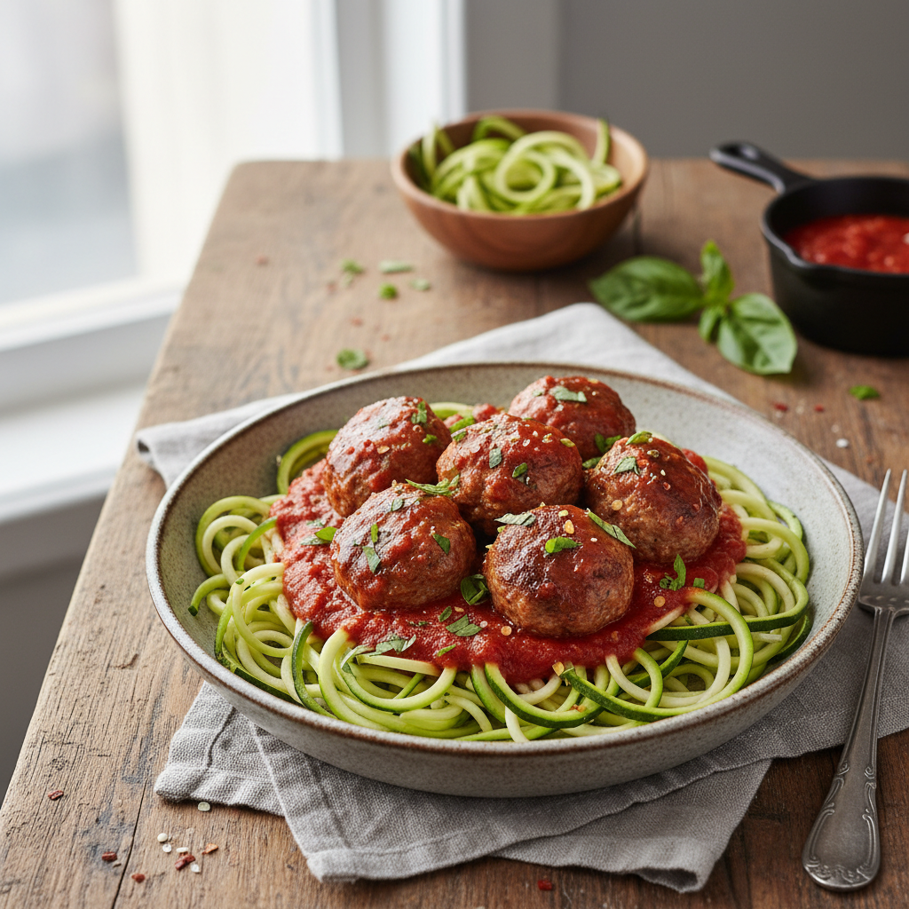 Turkey Meatballs with Zucchini Noodles