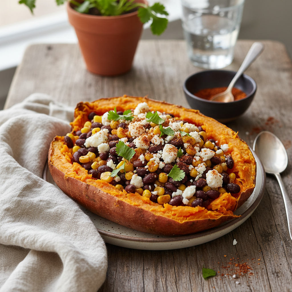 Stovetop 'Baked' Sweet Potato