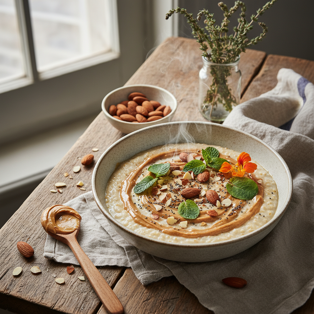 Magnesium-Rich Almond Butter Oatmeal