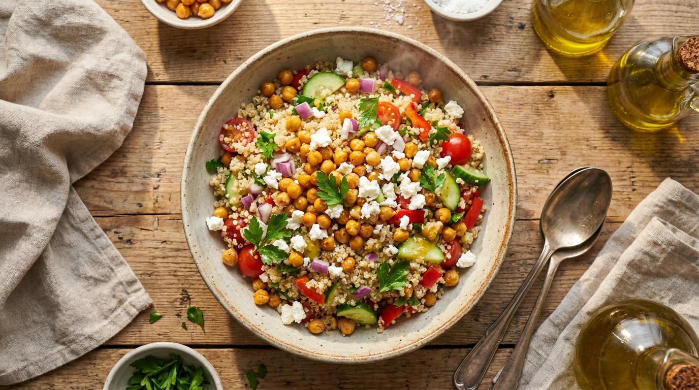 Quinoa Salad with Chickpeas and Feta