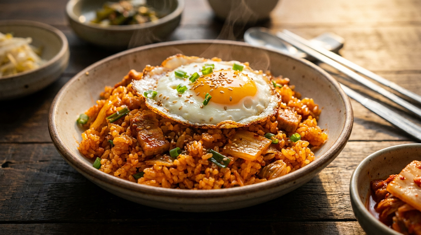 Kimchi Fried Rice with Fried Egg