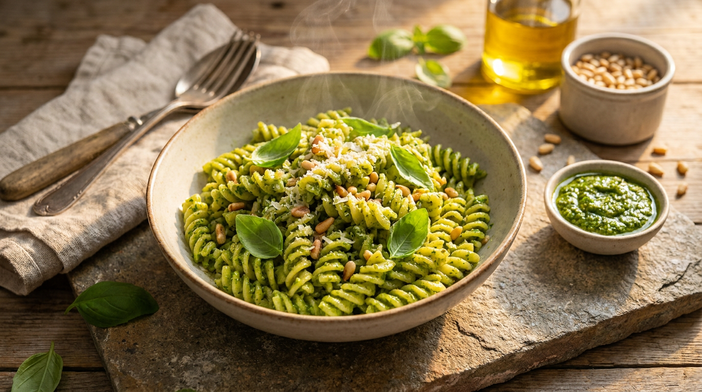 Pesto Pasta That Stays Green
