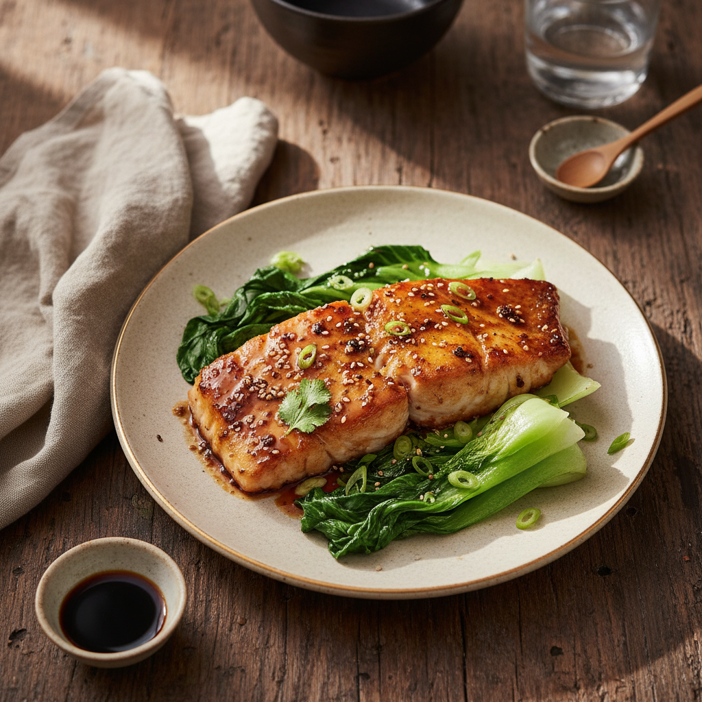 Miso-Glazed Black Cod with Bok Choy