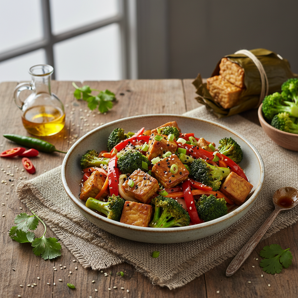 Tempeh Stir-fry with Broccoli