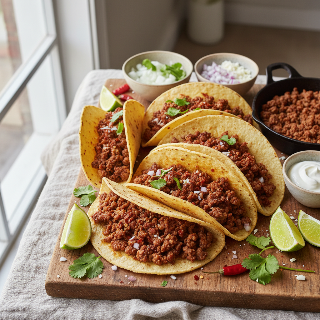Spicy Ground Beef Tacos